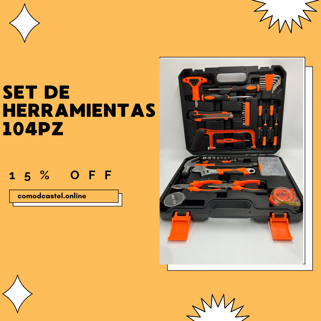 SET DE HERRAMIENTAS 104PZ 88104 (10 UND X CAJA)